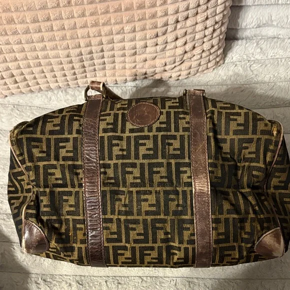 Fendi Monogram Black and Brown Duffel Bag - Picture 2 of 16